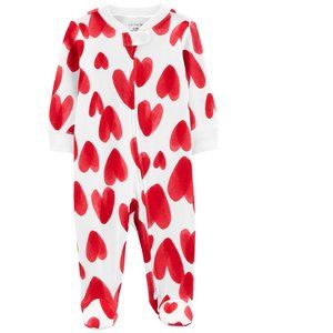 Carter's Hearts 2-Way Zip Cotton Sleep & Play Sleeper Size 3 mo Valentine's NWT